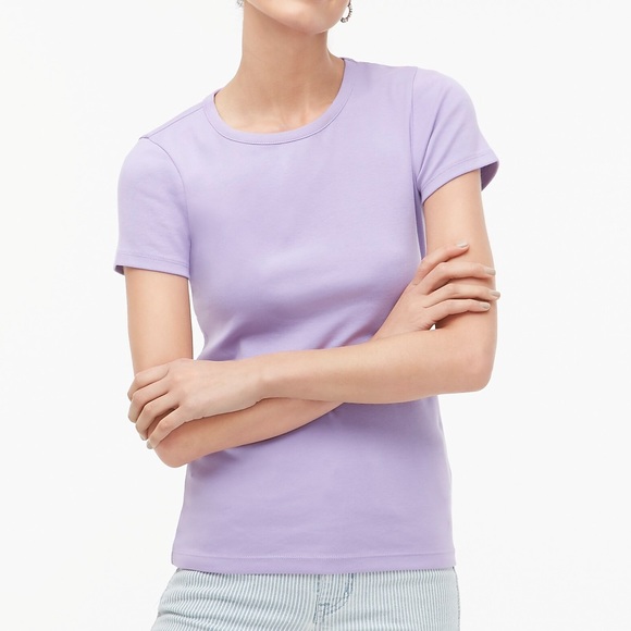 J. Crew Tops - J. CREW Violet Tee Fine-Rib Short Sleeve Crewneck